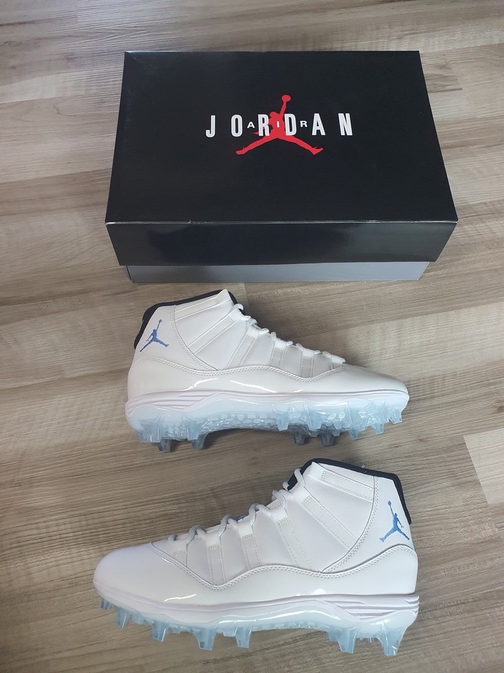 Lot Of 3 Air Jordan 11 Mid TD Football Cleats Legend Blue Mens Sz 10.5 - 9.5 - 8 - Picture 9 of 12